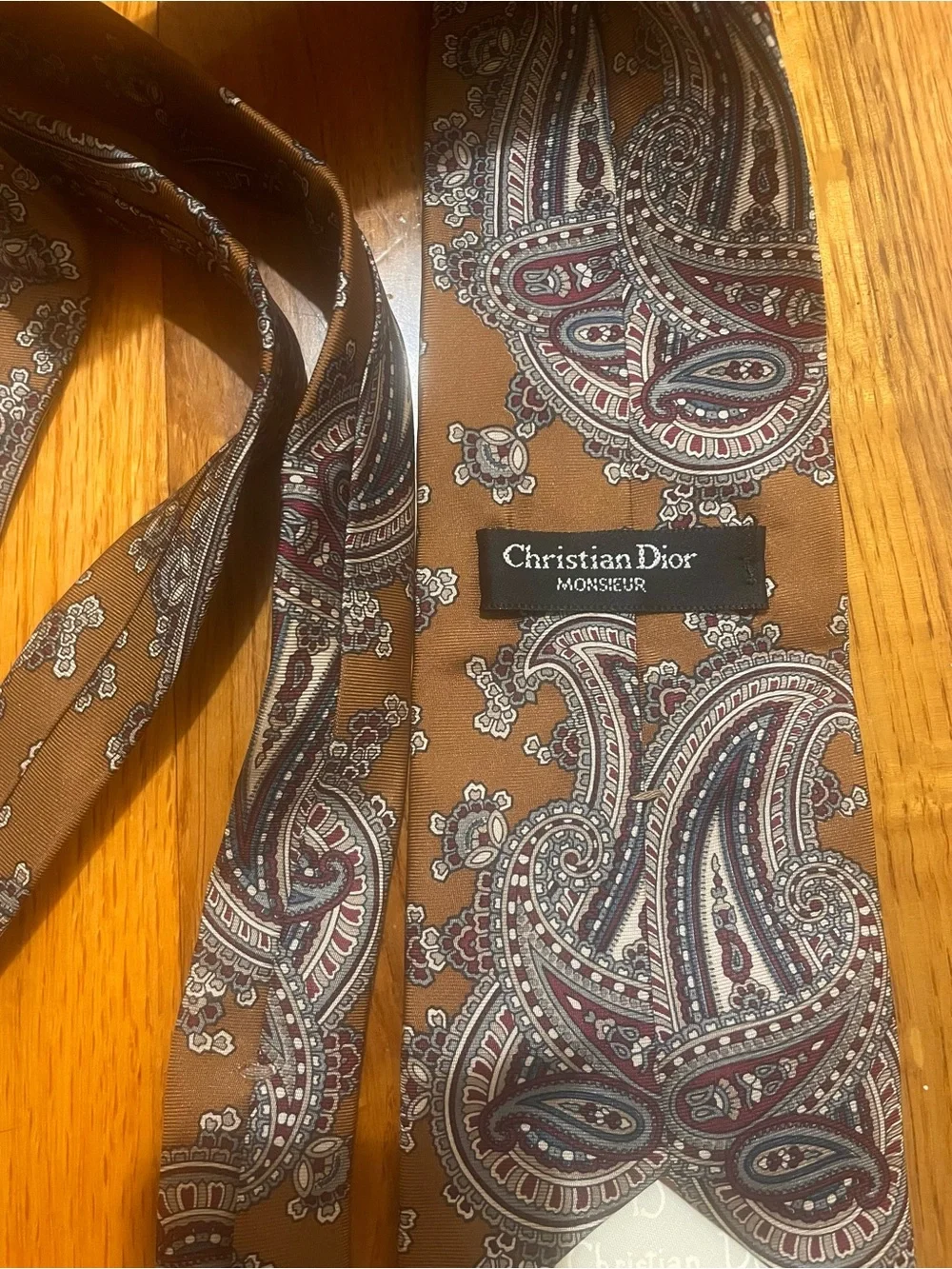 $200 Christian Dior Paisley 100% Italian Silk Tie